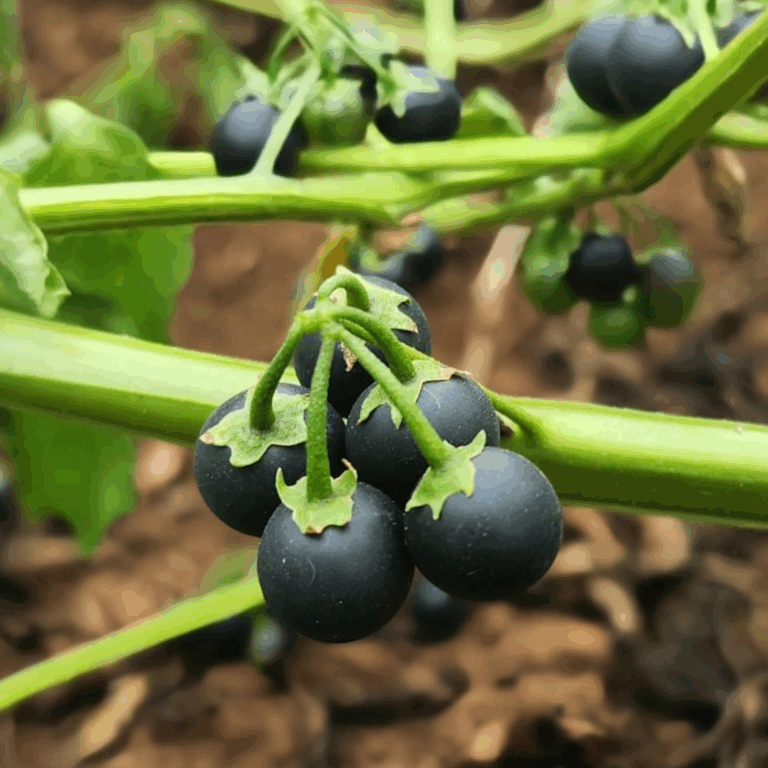 Ripe nastergal berries hand-harvested on Bloukop Farm